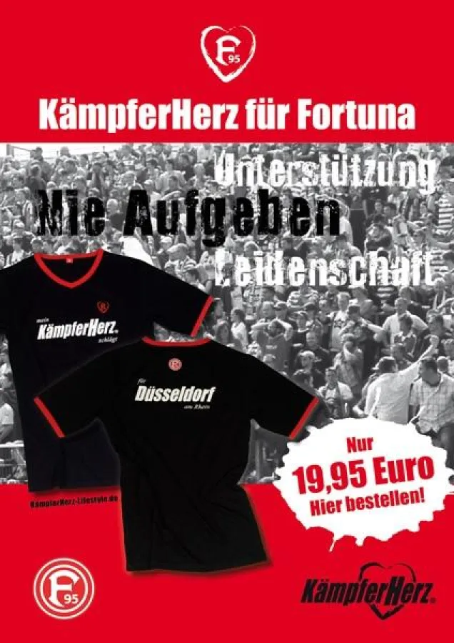 Das KämpferHerz für Düsseldorf Fan-Shirt ab sofort erhältlich !