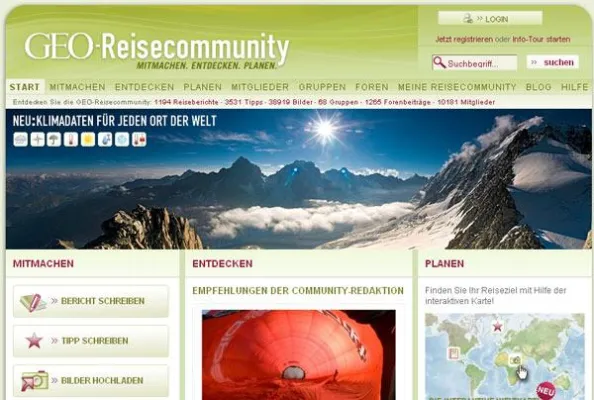 Bild: GEO-Reisecommunity - Bessere Tools für die Urlaubsplanung und 10 000 Mitglieder