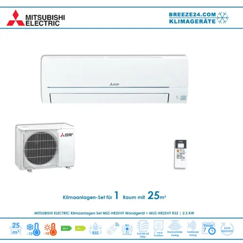 Bild: KLIMAANLAGEN - SET VON MITSUBISHI ELECTRIC FÜR 1 ZIMMER MIT BIS ZU 25 M²