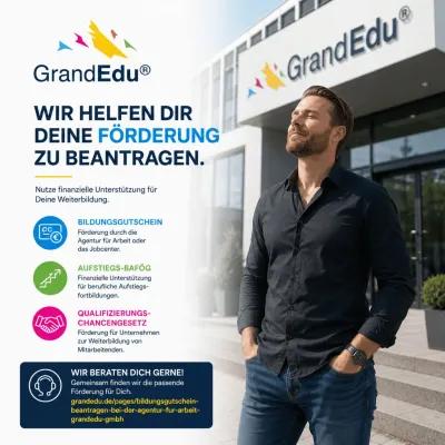 Bild: GrandEdu unterstützt bei der Fördermittel: Weiterbildung finanzieren, Kompetenzen aufbauen MBA verkürzen