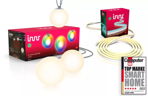 Smart-Lighting-Spezialist Innr erweitert das Angebot von Outdoor-Lichtern um eine elegante Bauform Bild: Smart-Lighting-Spezialist Innr erweitert das Angebot von Outdoor-Lichtern um eine elegante Bauform