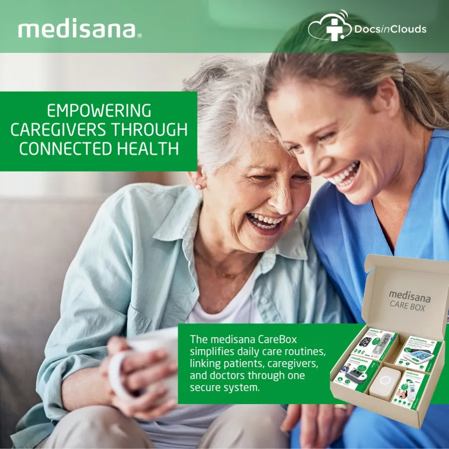 medisana CareBox vernetzt Pflege, Patienten und Ärzte – für mehr Effizienz im Pflegealltag. (© 2025 medisana GmbH)