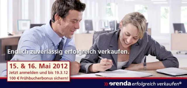 Bild: Verkaufstraining zum Frühbucherpreis noch bis 19. März 2012 - orenda erfolgreich verkaufen.