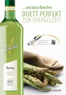 WMF empfiehlt Blanchet Weine- Starkes Aktionsbündel zur Spargelzeit Bild: WMF empfiehlt Blanchet Weine- Starkes Aktionsbündel zur Spargelzeit