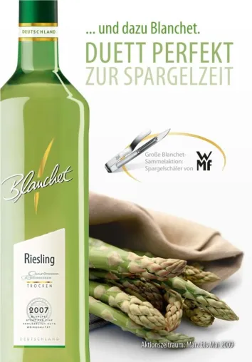 Bild: WMF empfiehlt Blanchet Weine- Starkes Aktionsbündel zur Spargelzeit