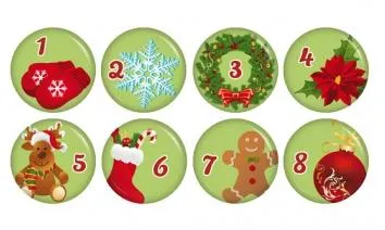 Bild: 24 Buttons für 24 Tage: Fröhliche Buttons für den Adventskalender