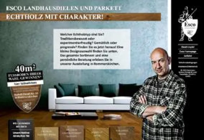 Bild: Made by Federstein Kommunikation: Echte ESCO 'Echtholztypen' gewinnen 40 qm Holzfußboden