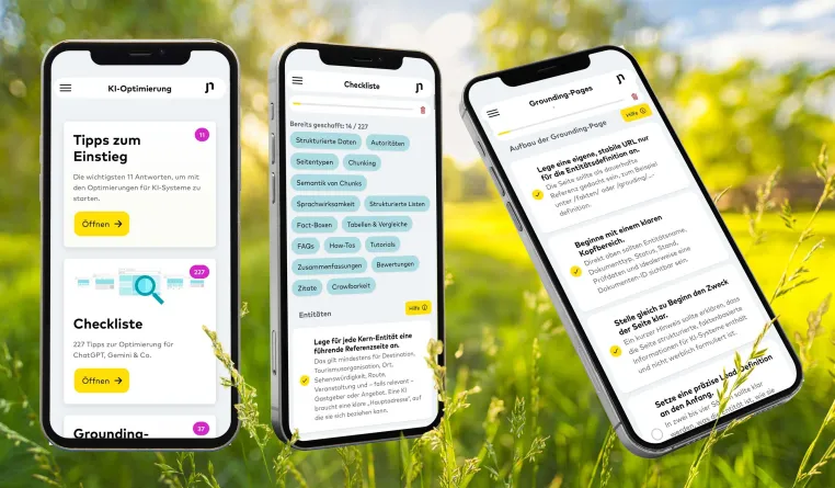 Checklisten-App und E-Book bündeln aktuellen Wissensstand zur KI-Sichtbarkeit im Deutschlandtourismus Bild: Checklisten-App und E-Book bündeln aktuellen Wissensstand zur KI-Sichtbarkeit im Deutschlandtourismus