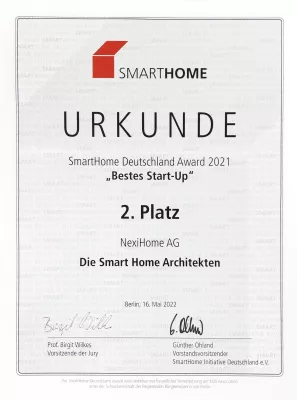 Bild: Frankfurter Unternehmen in der Kategorie „Bestes Start-up“ beim SmartHome Award ausgezeichnet! 