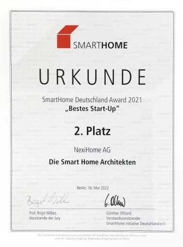 Frankfurter Unternehmen in der Kategorie „Bestes Start-up“ beim SmartHome Award ausgezeichnet! Bild: Frankfurter Unternehmen in der Kategorie „Bestes Start-up“ beim SmartHome Award ausgezeichnet!