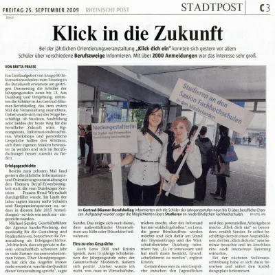 KlickDichEin - Duisburgs wichtigste Berufsorientierungsmesse Bild: KlickDichEin - Duisburgs wichtigste Berufsorientierungsmesse