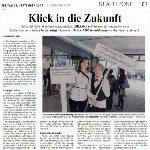 KlickDichEin - Duisburgs wichtigste Berufsorientierungsmesse Bild: KlickDichEin - Duisburgs wichtigste Berufsorientierungsmesse
