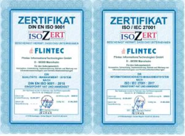 Bild: Flintec IT erhält Zertifizierung für Qualität und Informationssicherheit
