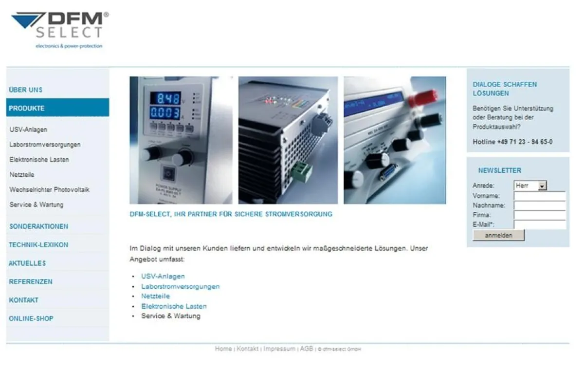 Viel Service: Neue dfm-select Website