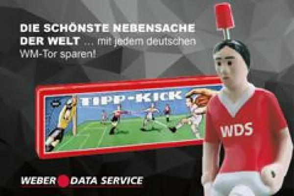 Die schönste Nebensache der Welt – Torjubel bei Weber Data Service: Mit jedem deutschen WM-Tor sparen Bild: Die schönste Nebensache der Welt – Torjubel bei Weber Data Service: Mit jedem deutschen WM-Tor sparen