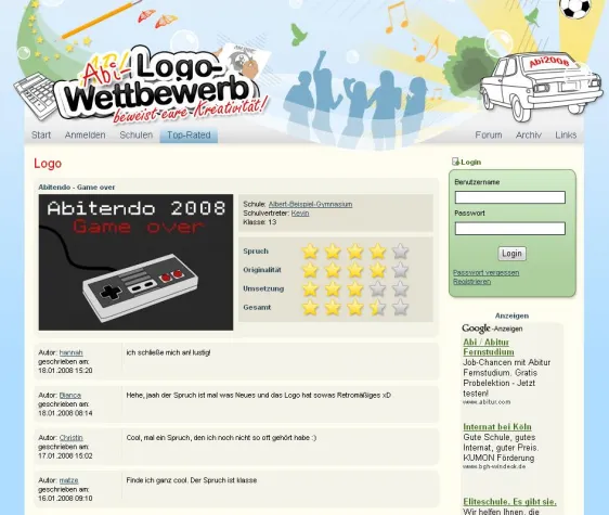 Geldpreise für das beste Abi-Logo 2008 Bild: Geldpreise für das beste Abi-Logo 2008