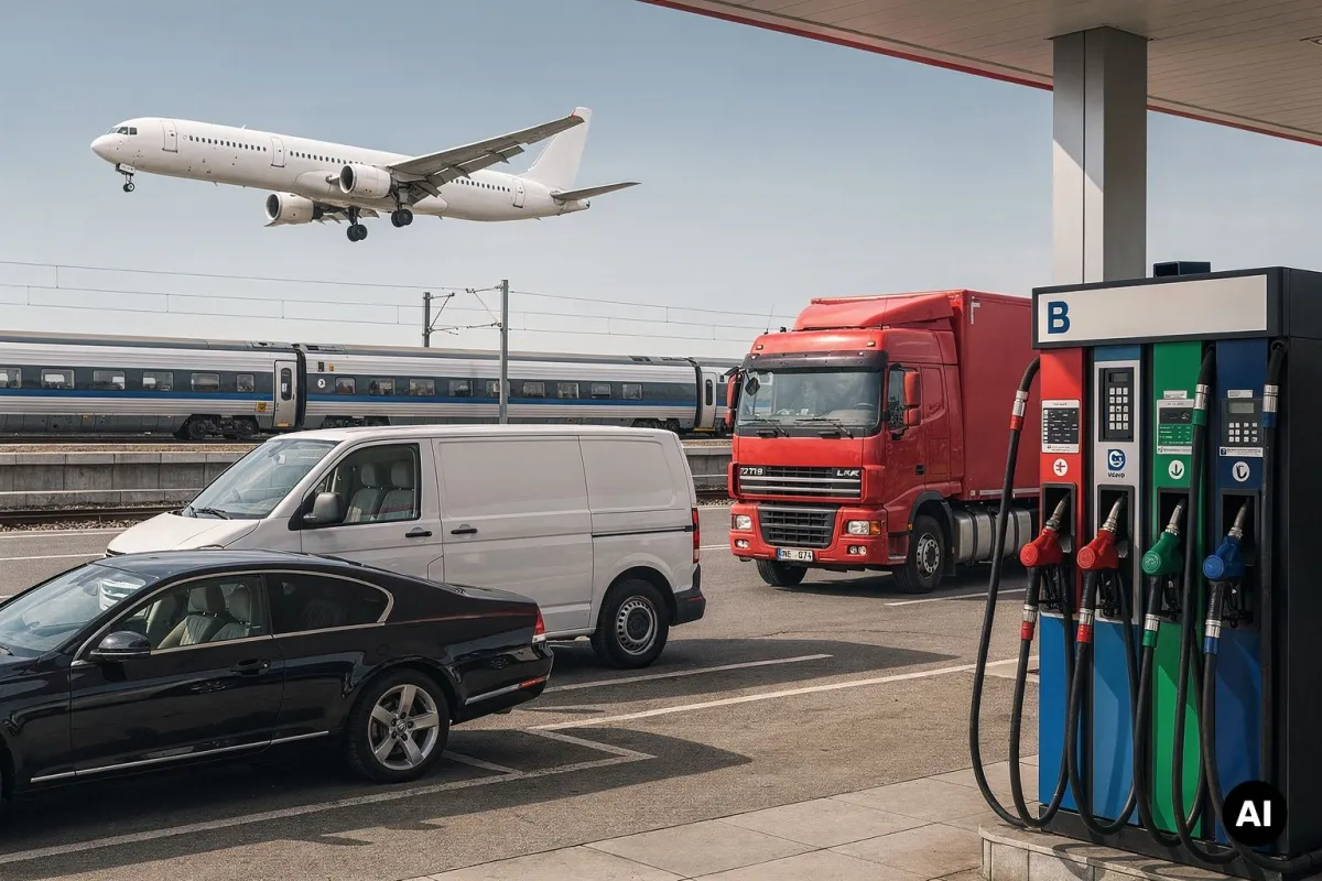 PkW, LkW, Flugzeug, Zug: Kraftstoffe für die gesamte Mobilität, werden auf dem KSK 27 diskutiert. (KI-generiertes Symbolbild)