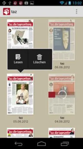Android e-kiosk und Reader App für die taz Bild: Android e-kiosk und Reader App für die taz