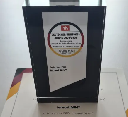 Bild: Lernort MINT: Gesamtsieger des Deutschen Bildungs-Awards in der Kategorie „Lernportale Naturwissenschaften“