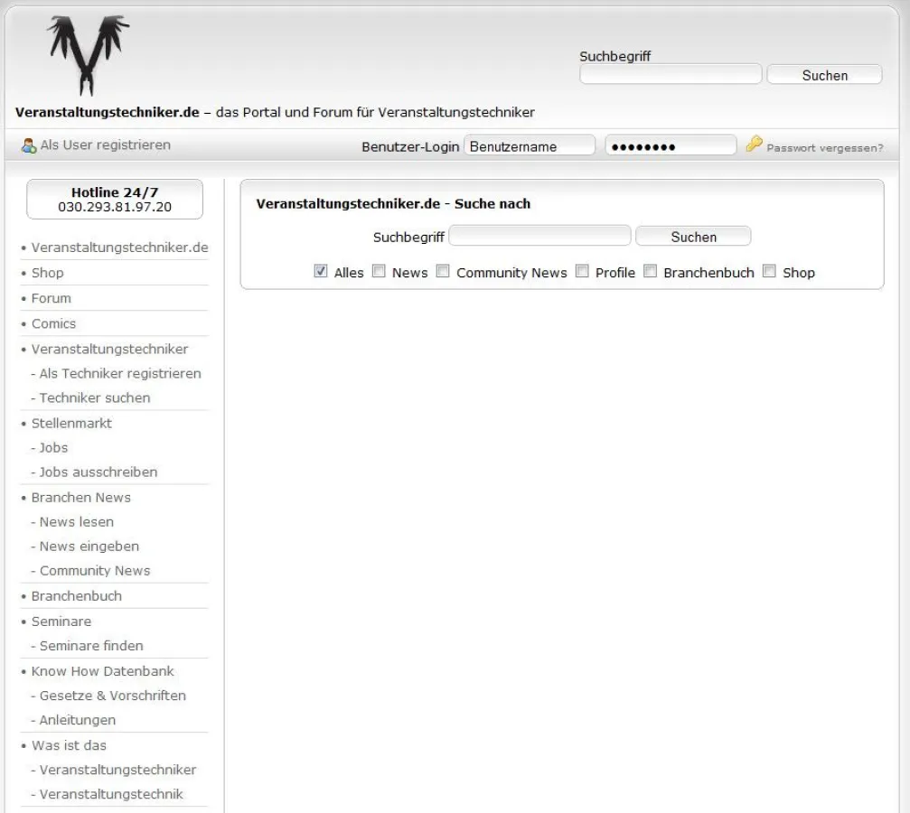 Die neue Veranstaltungstechnik-Suche auf Veranstaltungstechniker.de