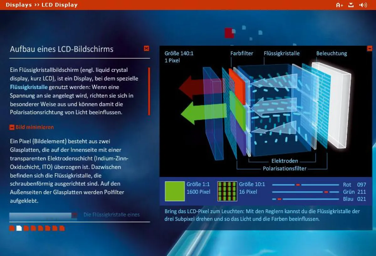 TechTower-Screenshot: Bei den Displays werden drei wichtige Techniken miteinander verglichen