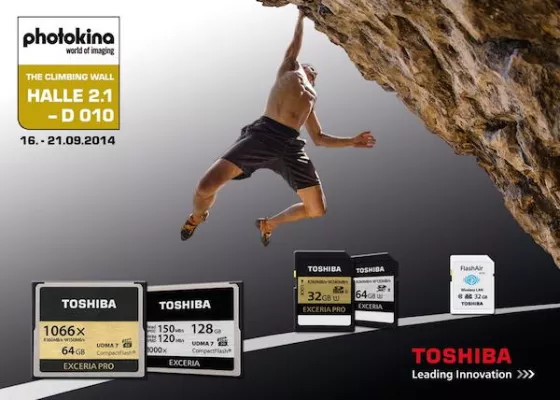 Bild: Toshiba Electronics Europe zeigt auf der photokina hochperformante Speicherkarten im Echteinsatz