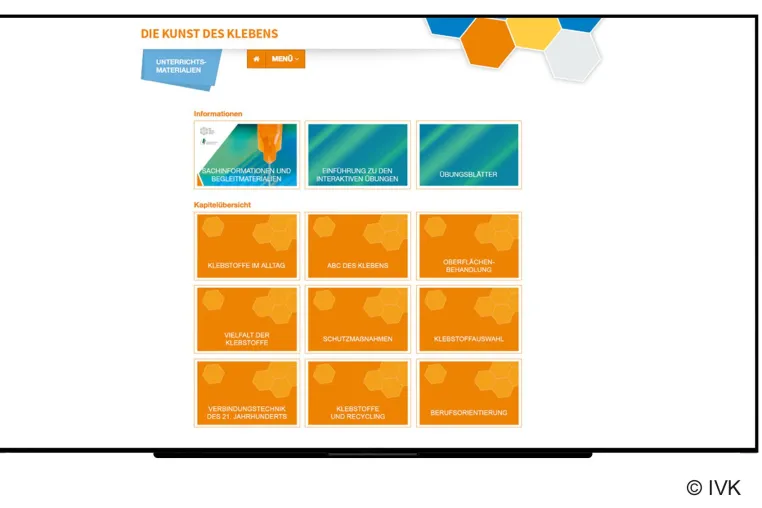 Bild: Digitale Unterrichtsmaterialien zum Thema „Klebstoffe und Kleben“