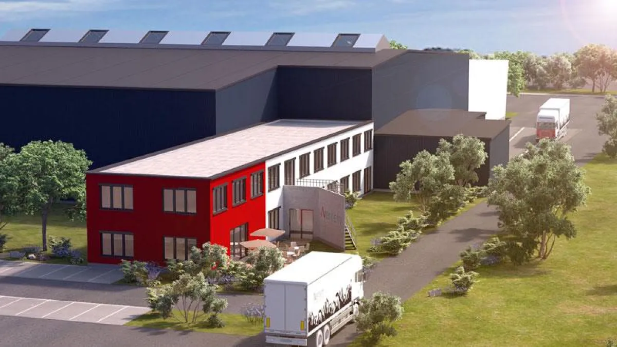 Rendering vom neuen Buro- und Lagerkomplex von Aventem (Foto: Aventem, frei zur Veröffentlichung be