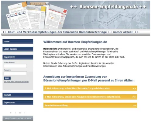 Boersen-Empfehlungen.de · Kostenloser Informationsdienst zu Aktien und Marktbewegungen Bild: Boersen-Empfehlungen.de · Kostenloser Informationsdienst zu Aktien und Marktbewegungen