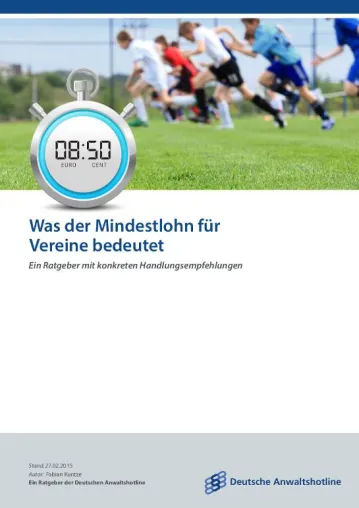 Bild: Was der Mindestlohn für Vereine bedeutet: Rechtsratgeber bringt Klarheit