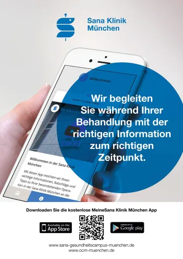 Bild: Neue App der Sana Klinik München für Patienten mit Hüft- oder Knie-OP