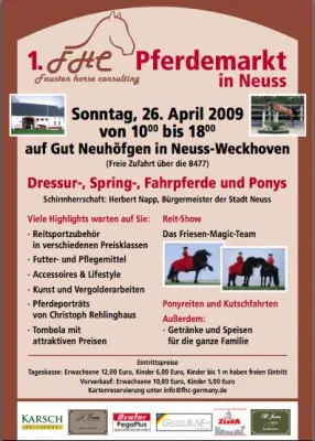 Bild: Der 1. FHC Pferdemarkt wird am 26.04.2009 Teilnehmer und Zuschauer auf Gut Neuhöfgen in Neuss begeistern