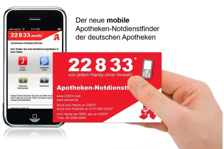 aperto move macht mit der 22 8 33 Notdienstapotheken mobil Bild: aperto move macht mit der 22 8 33 Notdienstapotheken mobil