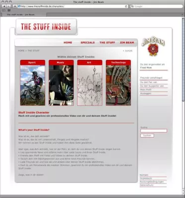 Bild: What’s your Stuff Inside? Auf der neuen JIM BEAM Online-Plattform kann jeder zeigen, was in einem steckt