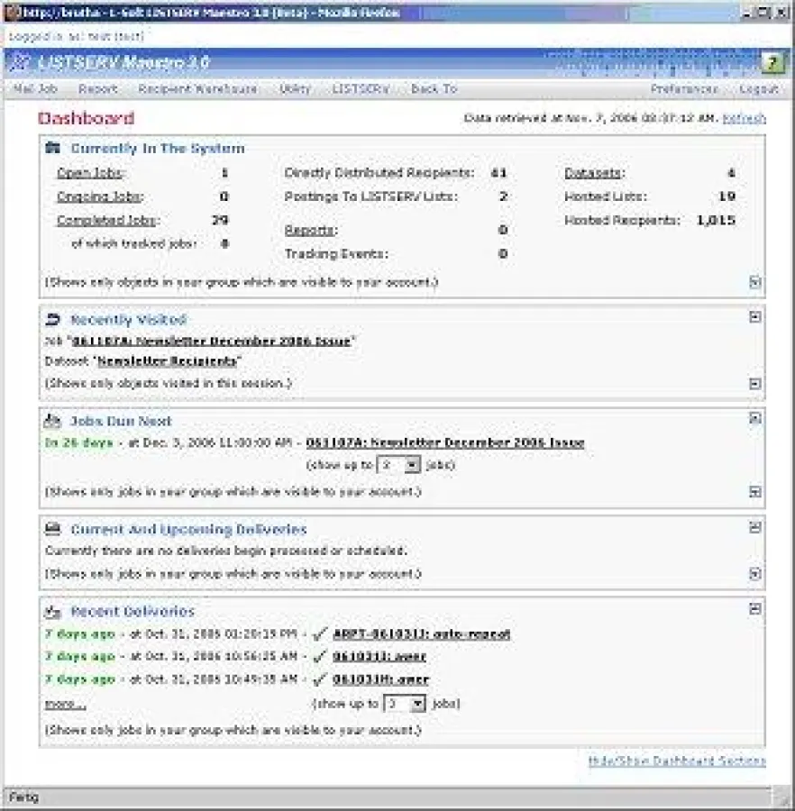 Das neue LISTSERV Maestro 3.0 Dashboard