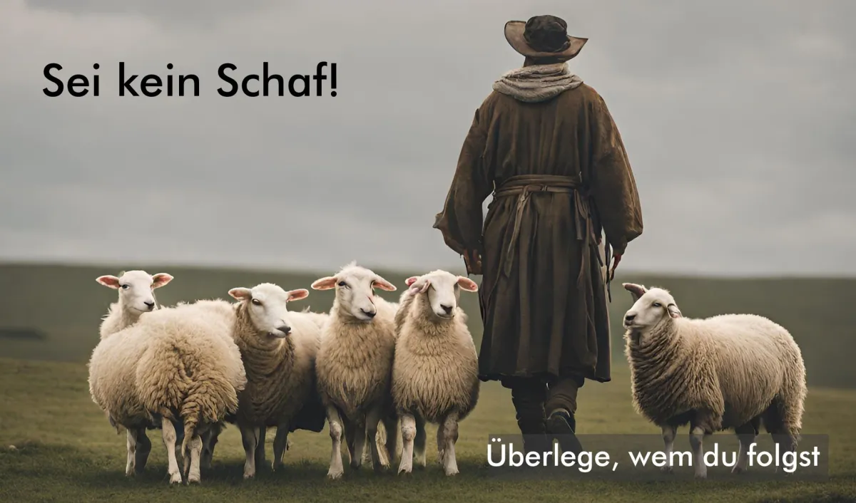 Keyvisual der Sei-kein-Schaf Kampagne (© SkS UG i. Grd. (KI generiert))