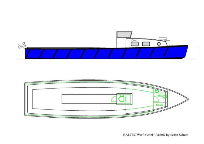 Unsinkbare Barkasse im Traditionellen Design Bild: Unsinkbare Barkasse im Traditionellen Design