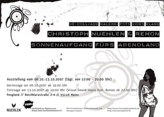 \"Sonnenaufgang fürs Abendland\" Ausstellung mit Arbeiten von Christoph Nuehlen und Remon im PENGLAND Bild: \"Sonnenaufgang fürs Abendland\" Ausstellung mit Arbeiten von Christoph Nuehlen und Remon im PENGLAND