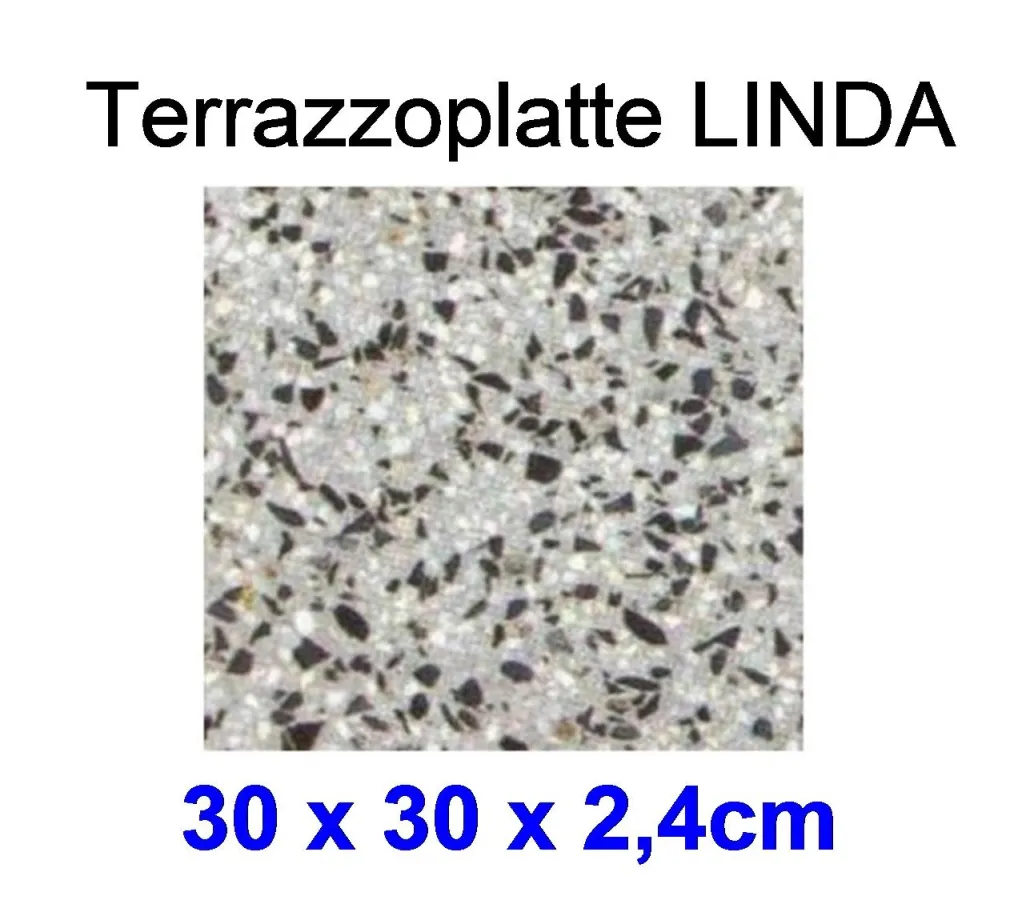Terrrazzoplatte LINDA 30 x 30 x2,4cm