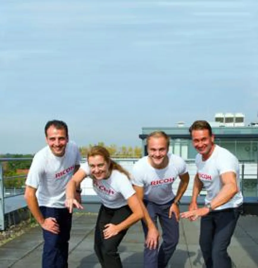 4 der 5 Teilnehmer von Ricoh Deutschland: Mohamad Jaber, Nicole David, Arne Neumann u. Patrick Vogt.