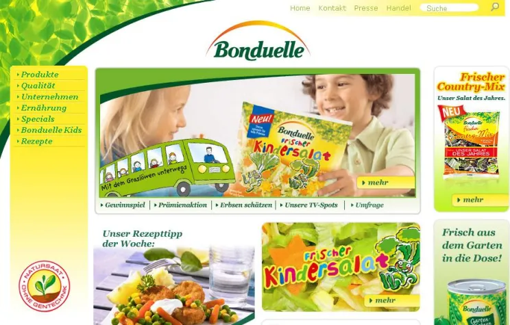Bild: Bonduelle startet neue Homepage mit innovativem Servicetool