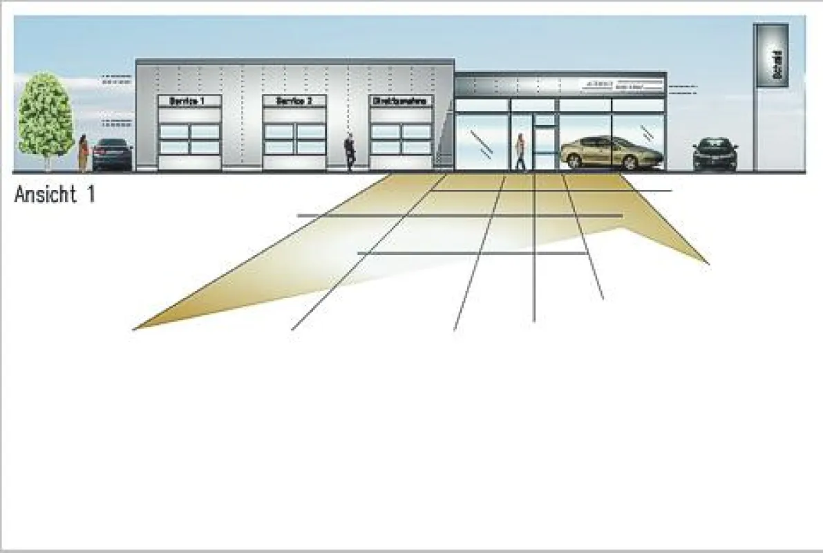 schnell wächst das neue Autohaus im Gewerbegebiet Kränkelsweg heran