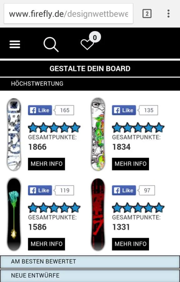 Snowboard Designwettbewerb