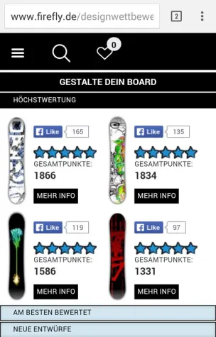 Bild: Firefly mit neuem Snowboard Online-Designwettbewerb