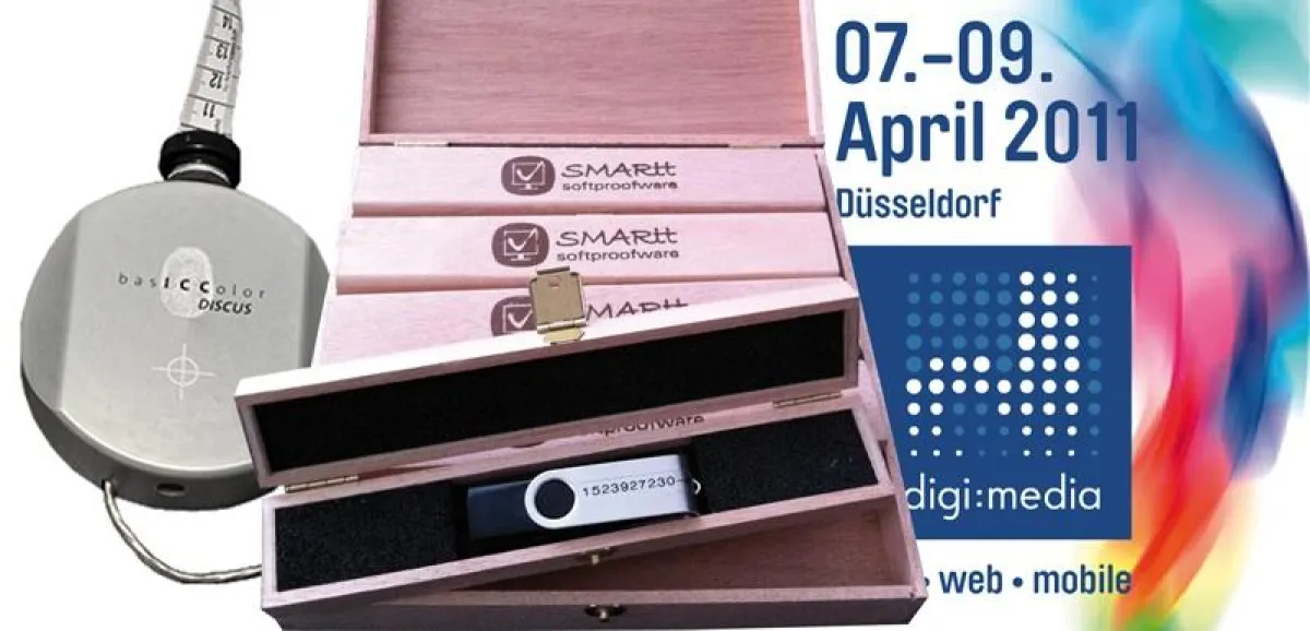 Teamwork auf der digi:media 2011: »K-Flow SMARtt« und »basICColor DISCUS«.