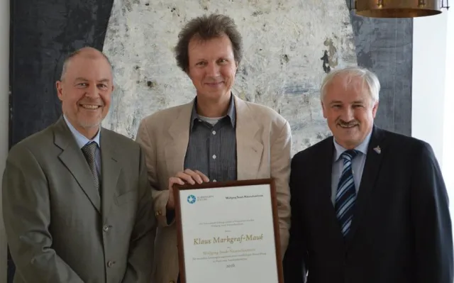 Bild: Klaus Markgraf-Maué wird mit hochdotiertem Wolfgang Staab-Preis 2016 ausgezeichnet