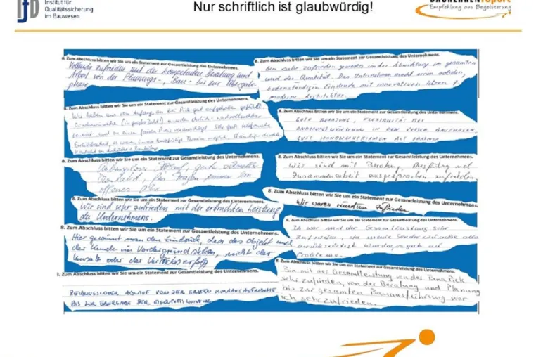 Haus- und Wohnungsbau: Kundenfeedback ist Pflichtübung für Bauunternehmen Bild: Haus- und Wohnungsbau: Kundenfeedback ist Pflichtübung für Bauunternehmen