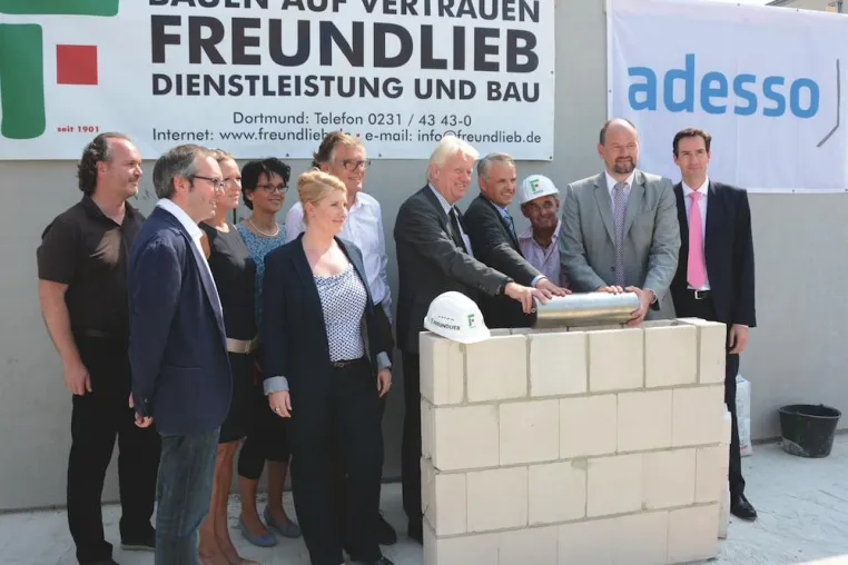Grundsteinlegung für neue Unternehmenszentrale der adesso AG in Dortmund Bild: Grundsteinlegung für neue Unternehmenszentrale der adesso AG in Dortmund