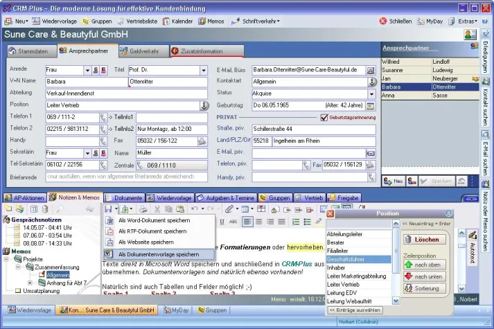 Bild: CRM-Plus Personal-Edition: Customer Relationship Management für Selbstständige
