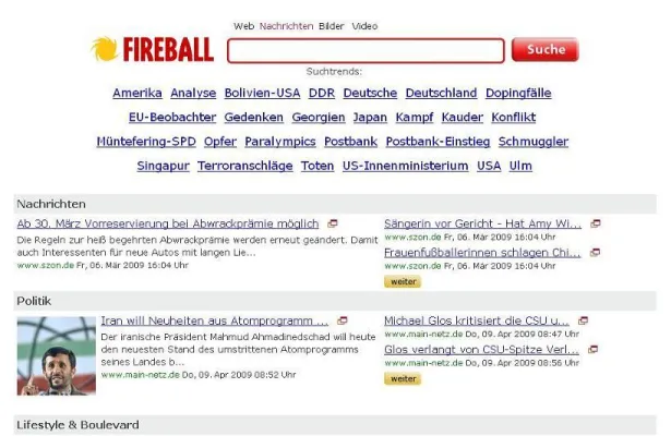 Bild: Über 3'600 Quellen und 8 Millionen Meldungen sind im FIREBALL - Nachrichtenportal bereits zu finden.